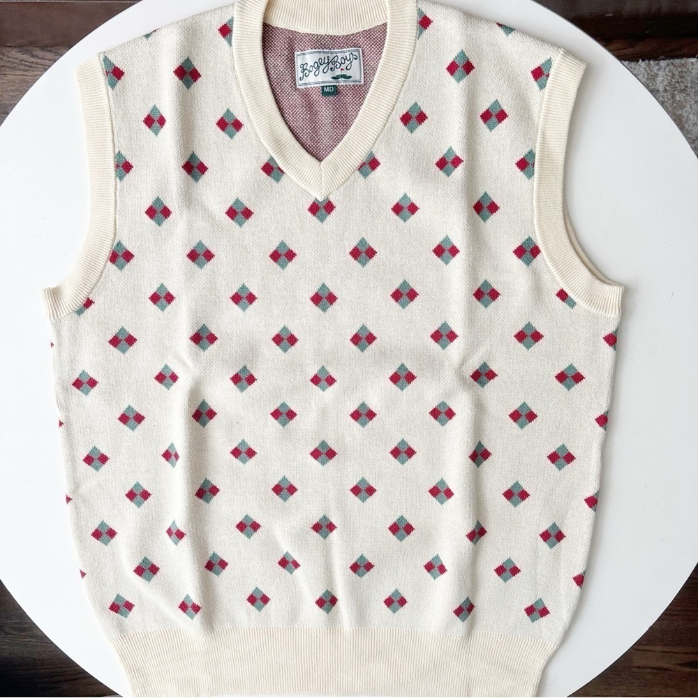 Bogey Boys by Macklemore Diamond Sweater Vest Banana Yellow Size Medium New
